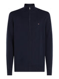 TOMMY H U PRE Cardigan essential cotton zip blu