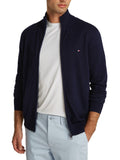 TOMMY H U PRE Cardigan essential cotton zip blu