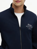 TOMMY H U PRE Felpa full zip script stack blu