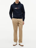 TOMMY H U PRE Felpa script flag con cappuccio blu