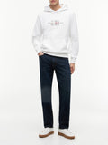TOMMY H U PRE Felpa script flag con cappuccio bianco