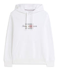 TOMMY H U PRE Felpa script flag con cappuccio bianco