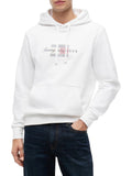 TOMMY H U PRE Felpa script flag con cappuccio bianco