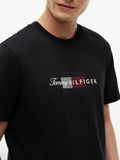 TOMMY H U PRE T-shirt script flag regular fit nero
