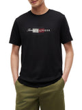 TOMMY H U PRE T-shirt script flag regular fit nero