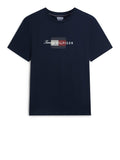 TOMMY H U PRE T-shirt script flag regular fit blu