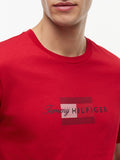 TOMMY H U PRE T-shirt script flag regular fit rosso