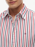 TOMMY H U PRE Camicia flex popeline seasonal righe rosso