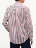 TOMMY H U PRE Camicia flex popeline seasonal righe rosso