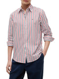 TOMMY H U PRE Camicia flex popeline seasonal righe rosso