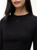 TOMMY J D COL T-shirt manica lunga nero