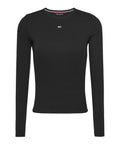 TOMMY J D COL T-shirt manica lunga nero