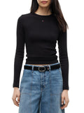 TOMMY J D COL T-shirt manica lunga nero