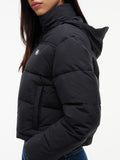 TOMMY JEANS Piumino flag back cropped nero