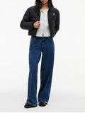 TOMMY JEANS Piumino flag back cropped nero