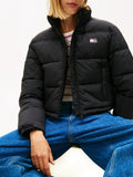 TOMMY JEANS Piumino flag back cropped nero