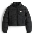TOMMY JEANS Piumino flag back cropped nero