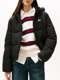 TOMMY J D COL Piumino puffer con zip nero