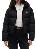 TOMMY J D COL Piumino puffer con zip nero