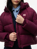 TOMMY J D COL Piumino puffer con zip BORDEAUX