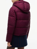 TOMMY J D COL Piumino puffer con zip BORDEAUX
