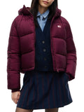 TOMMY J D COL Piumino puffer con zip BORDEAUX