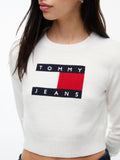TOMMY J D COL Pullover sparkle flag avorio