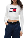 TOMMY J D COL Pullover sparkle flag avorio