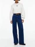 TOMMY J D COL Magliocino sparkle flag cropped avorio