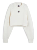 TOMMY J D COL Magliocino sparkle flag cropped avorio