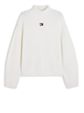 TOMMY J D COL Pullover collo alto avorio