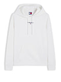 TOMMY J D COL Felpa cappuccio regular classic logo bianco