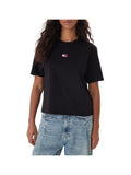 TOMMY J D PRE T-shirt boxy con badge logo nero