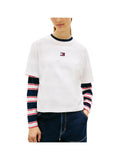 TOMMY J D PRE T-shirt boxy con badge logo bianco
