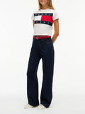 TOMMY J D PRE T-shirt con stampa bandiera avorio