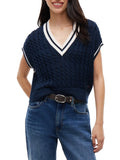 TOMMY J D PRE Gilet in maglia a trecce blu