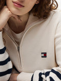 TOMMY J D PRE Pullover con zip con righe avorio