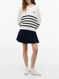 TOMMY J D PRE Pullover con zip con righe avorio