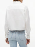 TOMMY J D PRE Camicia relaxed fit crop bianco