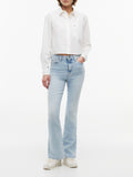 TOMMY J D PRE Camicia relaxed fit crop bianco