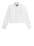 TOMMY J D PRE Camicia relaxed fit crop bianco