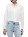 TOMMY J D PRE Camicia relaxed fit crop bianco