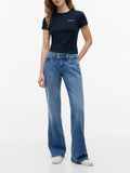 TOMMY J D PRE T-shirt slim fit logo essential blu