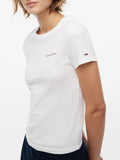 TOMMY J D PRE T-shirt slim logo essentrial bianco