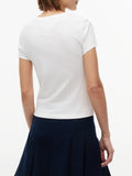 TOMMY J D PRE T-shirt slim logo essentrial bianco