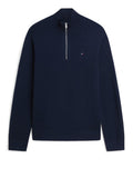 TOMMY J U COL Pullover mezza zip blu