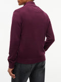 TOMMY J U COL Pullover mezza zip BORDEAUX