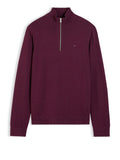TOMMY J U COL Pullover mezza zip BORDEAUX