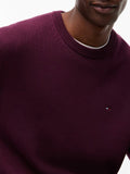 TOMMY J U COL Pullover slim essential BORDEAUX
