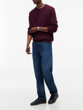 TOMMY J U COL Pullover slim essential BORDEAUX